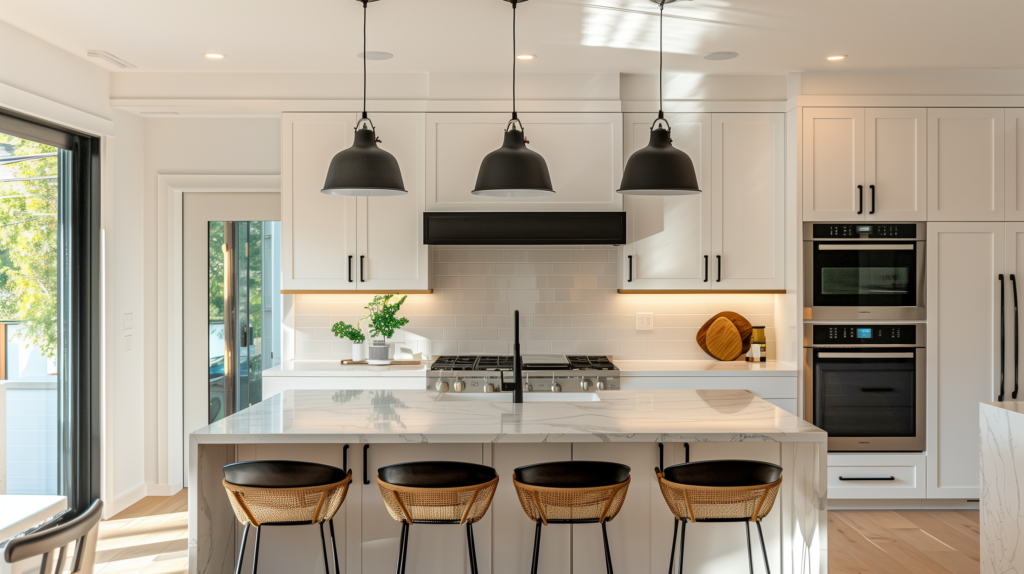 black pendant lights for kitchen islands